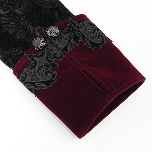 Devil Fashion Men Elegant Gothic Vintage Double-Breasted Long Velvet Party Coat - Bild 29 von 29