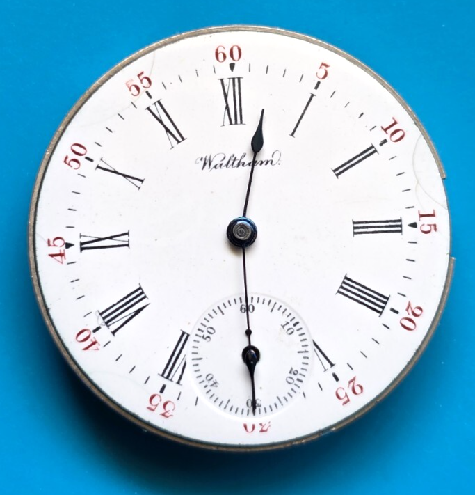 Vintage Waltham Grade Seaside 7-Jewel Pocket Watch Movement Keeping Time