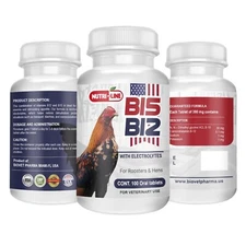 B 15 & B-12 for Roosters, Chickens Para Gallos NUTRI-LINE 100 Tab