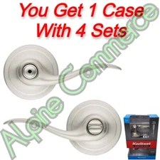 *4-Sets* Kwikset Tustin 730TNL Bedroom & Bathroom Lock Satin Nickle 97300-817