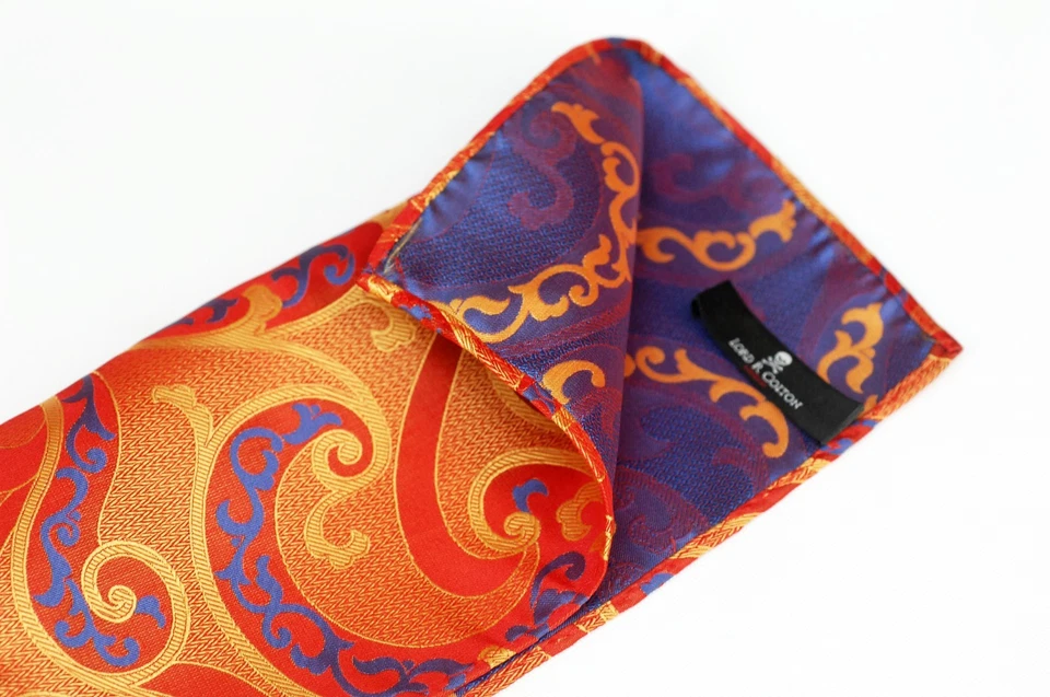 Lord R Colton Masterworks Pocket Square - Villarrica Lava Silk - $75 Retail New - Image 4 of 4