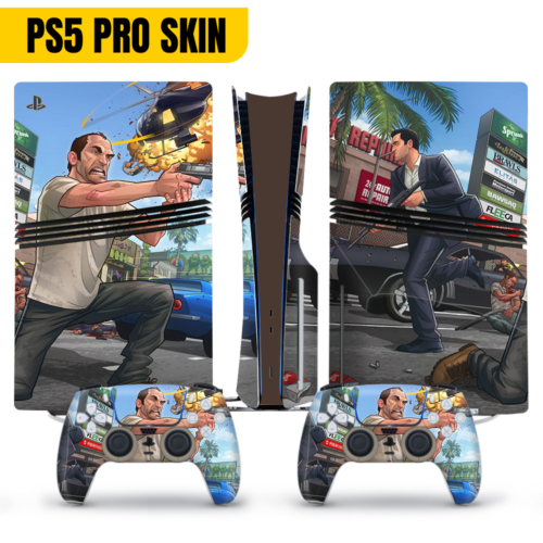 Grand Theft GT PS5 PRO Disk Digital Skin Aufkleber Vinylfolie Playstation 5 PRO - Bild 7 von 16