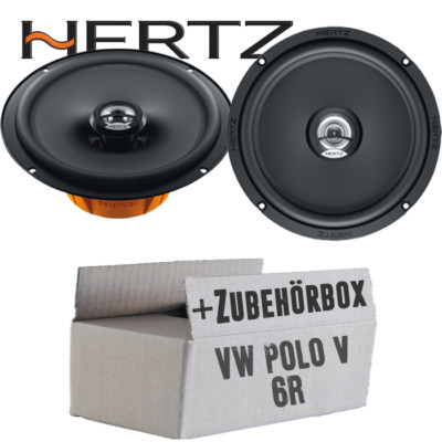 Hertz Lautsprecher für VW Polo 6R Front Heck Tür 16cm Boxen KFZ Einbauset Koax