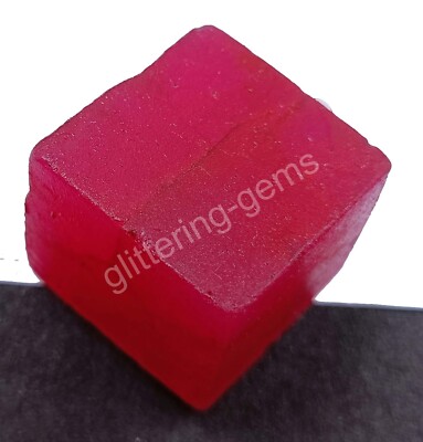 130.5 Ct Natural Red Ruby Cube Rough Dyed IGL Certified Loose Gemstone M25