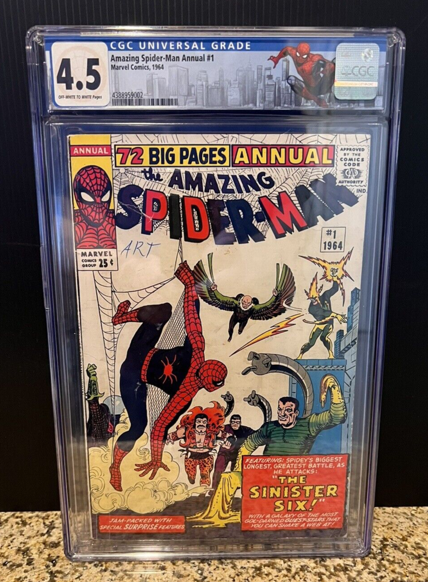1964 Marvel, Amazing Spider-Man Annual #1, 4.5 CGC, Key, 1st