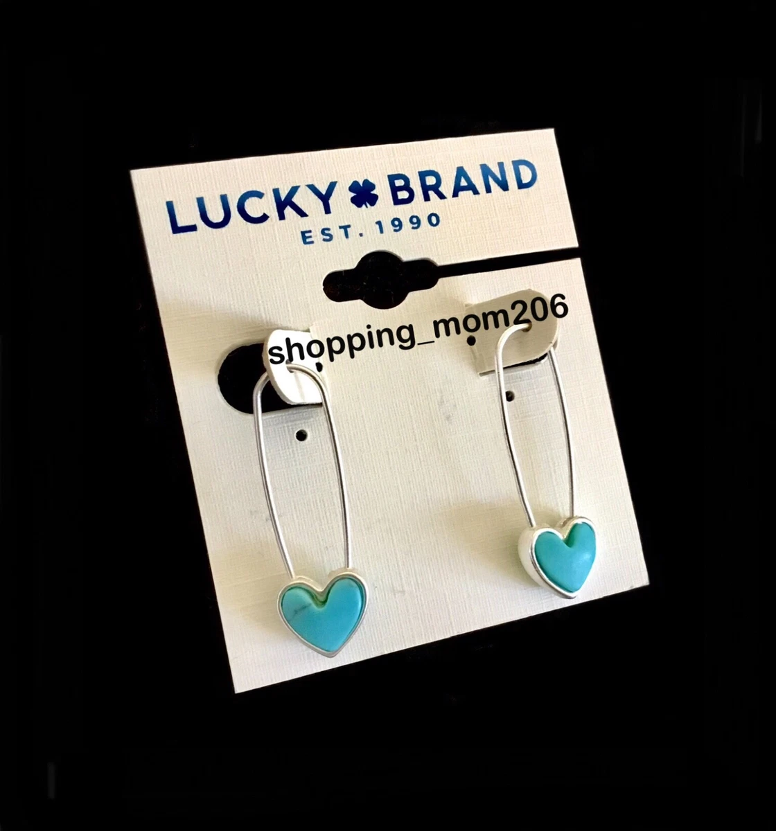 Lucky brand safety pin earrings deals