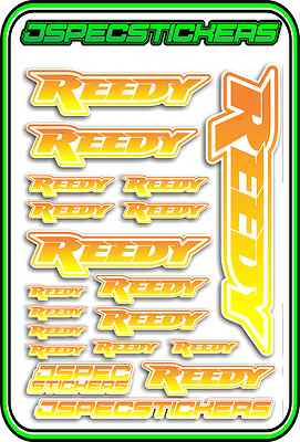 REEDY RC ESC MOTOR BRUSHLESS SERVO CAR STICKER DECAL A5 JSPEC ORANGE YELLOW W RC