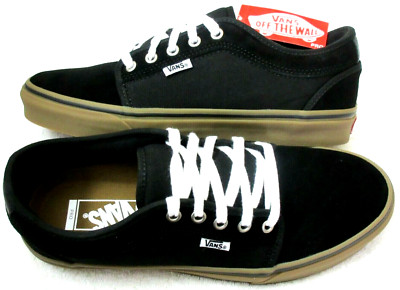 Vans Men's Chukka Low Pro Black Gum White Canvas Suede Skate shoes Size 8 NIB 