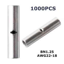 NON-INSULATED BUTT TERMINALS CRIMP UNINSULATED BARE CONNECTORS 1000PCS 22-18 GA.