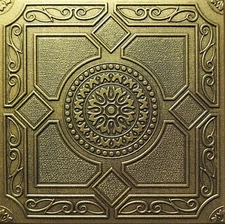 Ceiling Tiles, Glue Up, Decor Styrofoam, LIMA 20" x 20" Antique Gold
