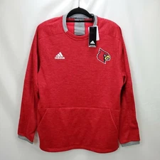 Adidas Baseball Mens University Louisville Jacket Large Red Pullover Long Sleeve