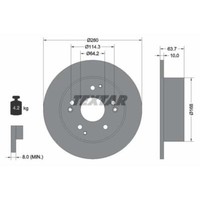 Textar 2X Bremsscheibe Hinten Ø260 Mm Voll FüR Honda Accord VI CK CG CH CF8
