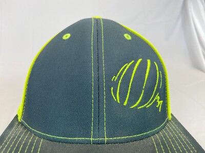 Neon Yellow 37 Baseball Cap Fitted Hat S / M Mesh Back Pacific