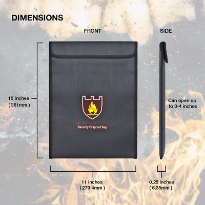 Fireproof Water Resistant Money Bag Envelope Safe Document Bag File Pouch Case