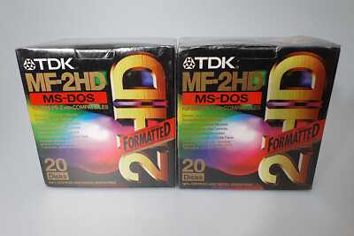 TDK MF-2HD MS-DOS 20 Disks 3,5 Zoll Double Sided High Density Formatted Floppy