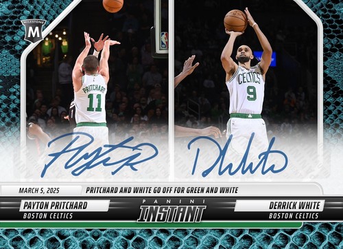 PAYTON PRITCHARD/DERRICK WHITE 2024-25 PANINI INSTANT #406 BLUE VIPER 1/1  Auto