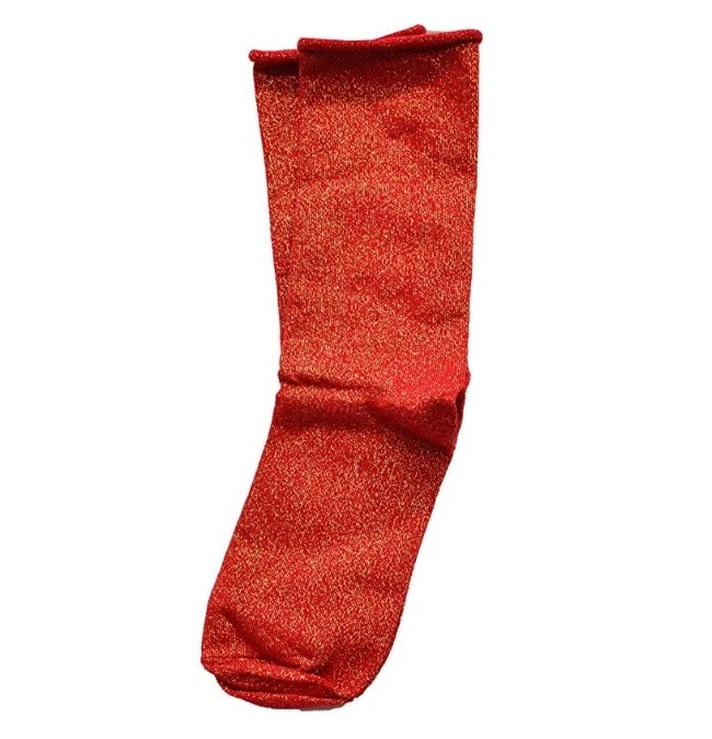 Calcetines enrollables metálicos profundos para mujer Hue, rojos con oro, talla única Foto 2 de 2