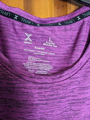 Xersion-Men Muscle EverAir Tee-Size Large-Purple-Breathable/Quick-Dri-Train-NWT - Picture 2 of 5