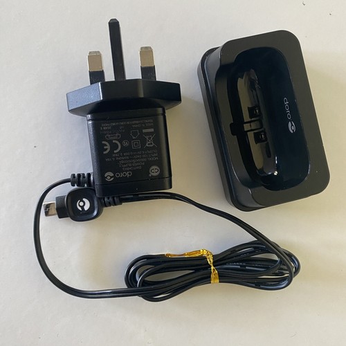 Doro Phone Charging Cradle DFC0260 6620 & UK Power Supply 5v Black OEM