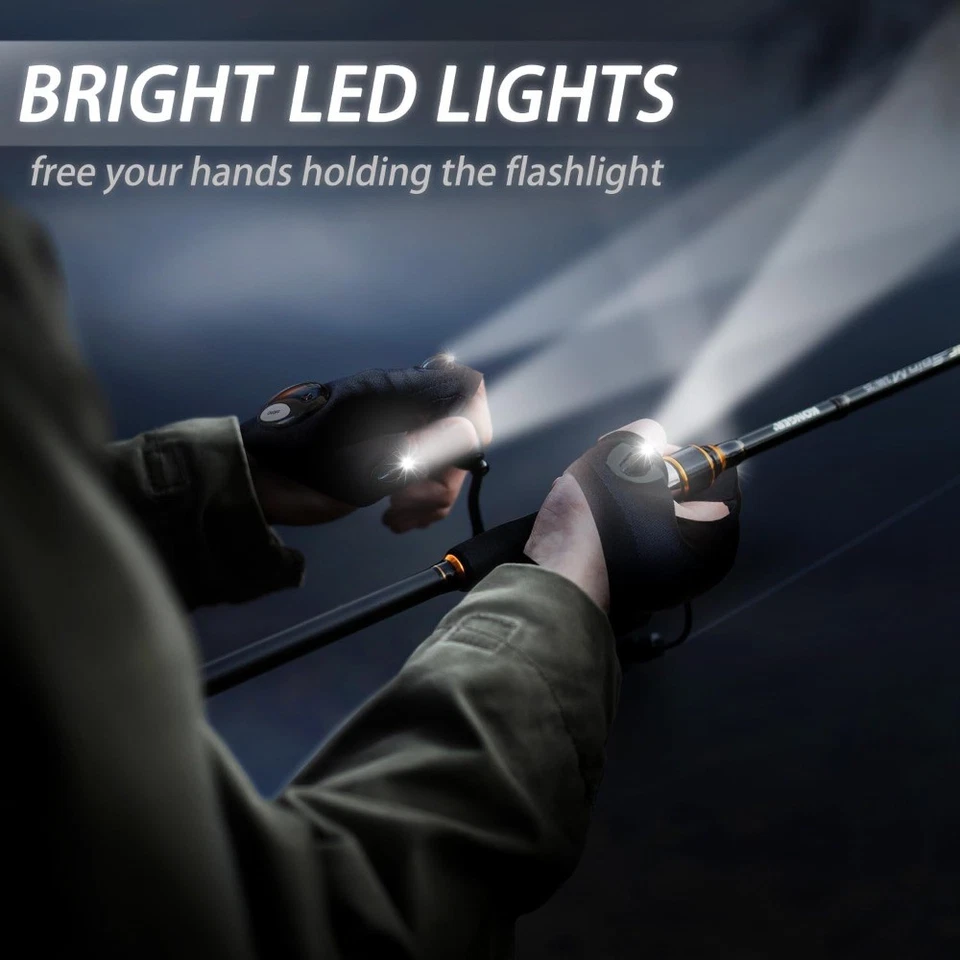 1 Pair LED Flashlight Gloves for Outdoor Fishing Camping Hiking Gloves Men Women - Image 2 of 4