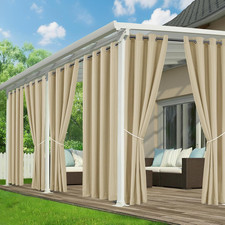 Outdoor Curtains for Patio Waterproof - 6 Panels Privacy Weatherproof outside Cu