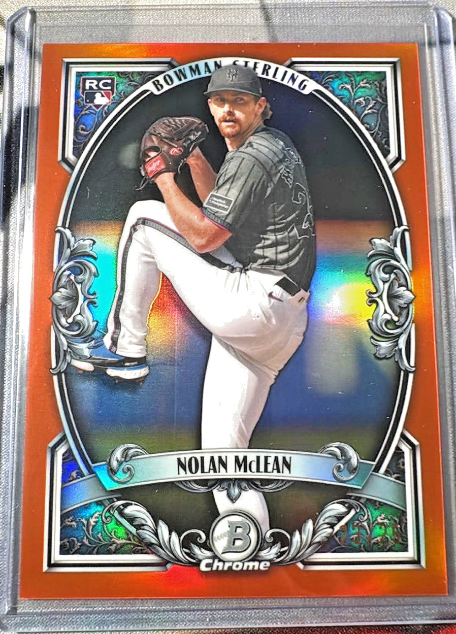 Nolan McLean 2026 Bowman Chrome Bowman Sterling Rookie Orange Refractor #23/25