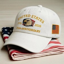 United States 1776  2026 250th Anniversary Eagle Embroidered Patriotic Hat USA