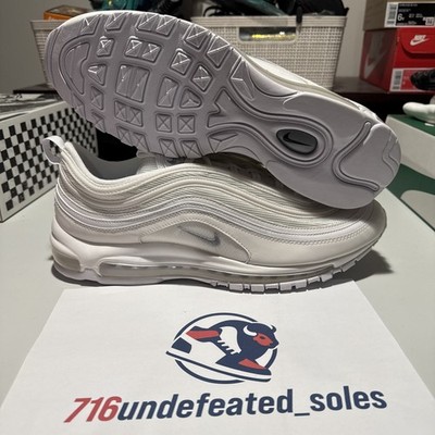 Nike Air Max 97 Triple White Wolf Grey Sneakers 921826 101 Men's Size 15