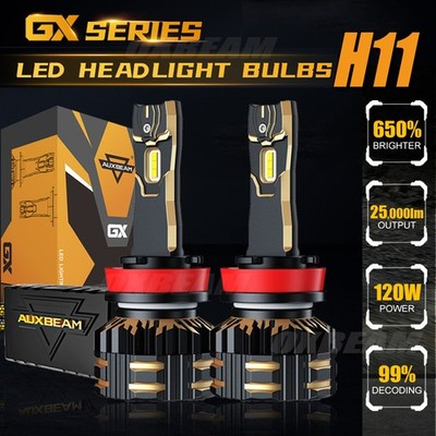 AUXBEAM H11 LED Headlight Kit Low Beam Bulbs Super Bright White Conversion Lamps