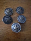 5 Post Civil War Texas Waterbury Antique Solid Brass / Copper Buttons