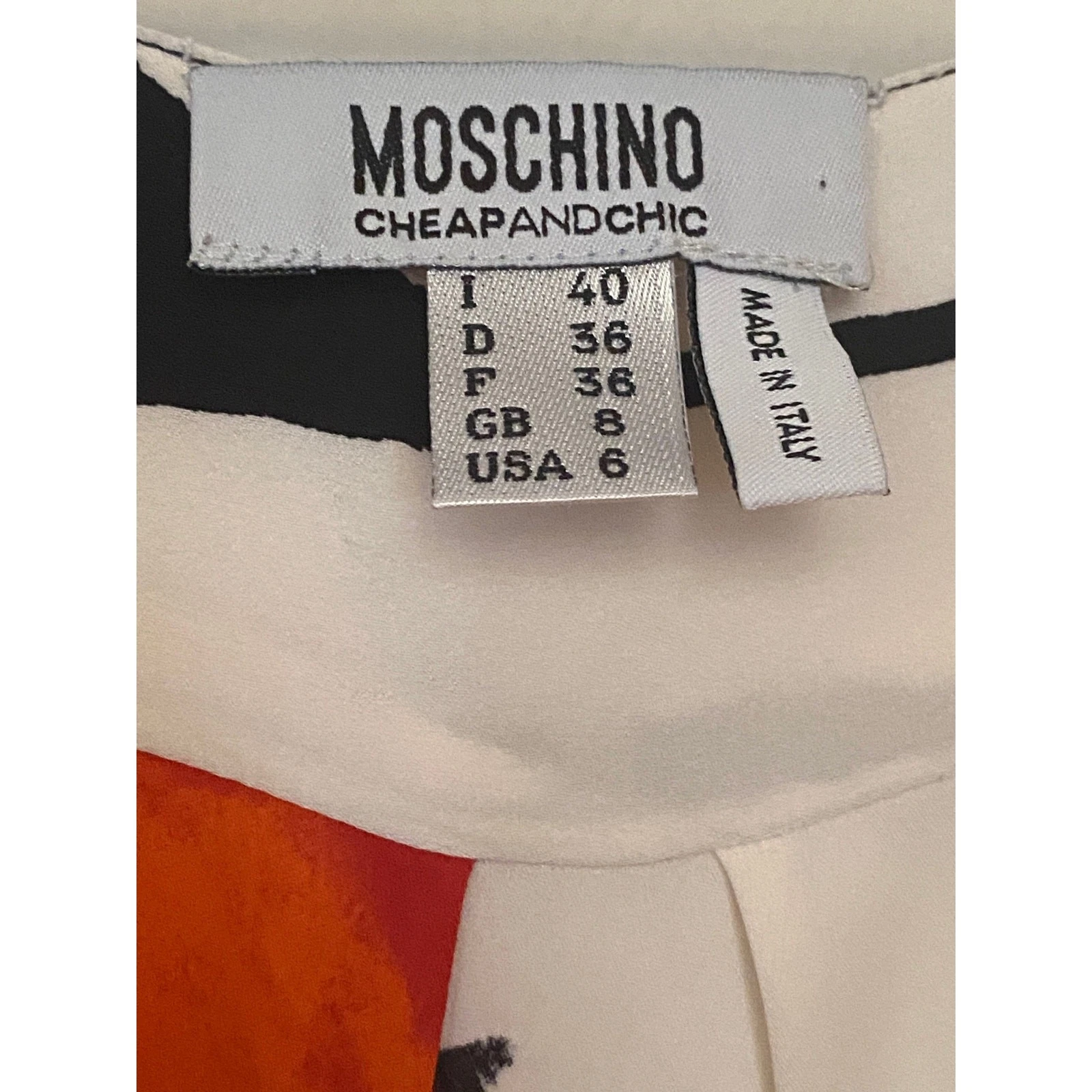 Abito casual senza maniche MOSCHINO donna taglia 6 nero Aloha bianco fiori