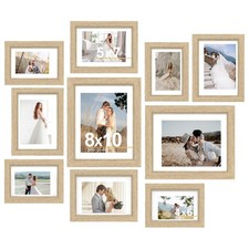 Picture Frames Set of 10-8x10, 5x7, 4x6 Photo Frames, Gallery Frame Set for C...