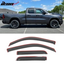 Fits 19-25 Dodge Ram 1500 Quad Cab In Channel Window Visors Wind Rain Guard Vent