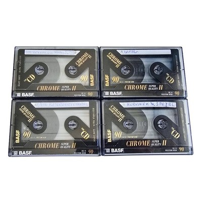 4x BASF Chrome Super Quality II 90 Audiokassetten Type II IEC II gelöscht