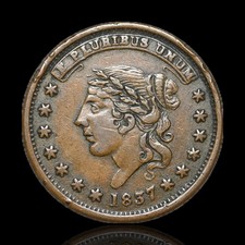 Hard Times Token. Not One Cent for Tribute. 1837, HT-48