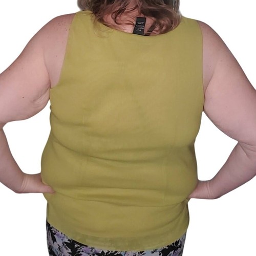 Lane Bryant Size 14/16 Green Satin Bodice Tank with Rhinestone Strap Detail - Picture 4 of 7