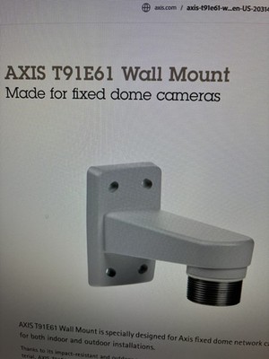 New In Box Axis  5506-481 T91E61 Wall Mount for Network Camera White Aluminum