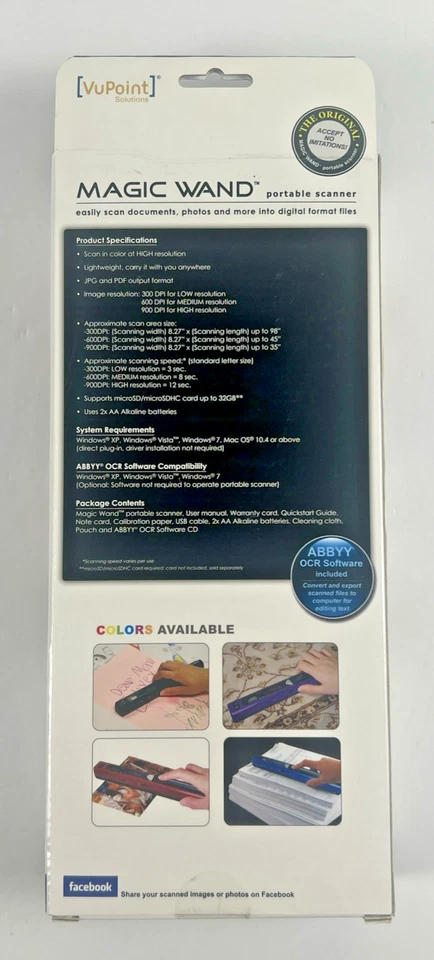 VuPoint Solutions ST415 Handheld Magic Wand Portable Scanner Black New In Box - Image 3 of 4