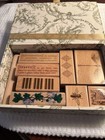 Anna Griffin Bees Dragonfly Plaid 5pc Rubber Stamp Set Plus 4 Other Stamps
