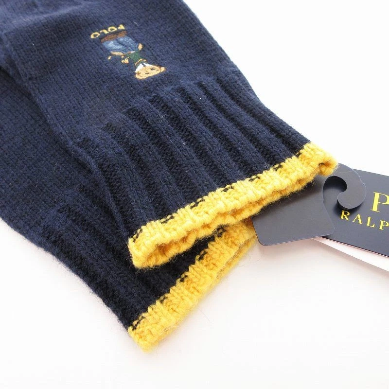 Guantes Polo Ralph Lauren Bear Azul Marino Acrílico Lana Talla Única Foto 3 de 4