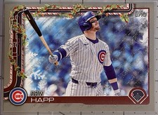 2025 Topps Holiday #H27 Ian Happ Silver Glitter Holiday card
