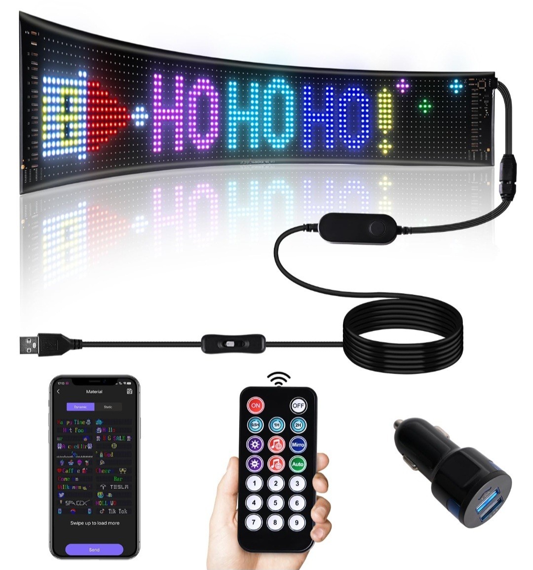 Panneau LED programmable Bluetooth pour animation de vitrine de magasin et accueil
