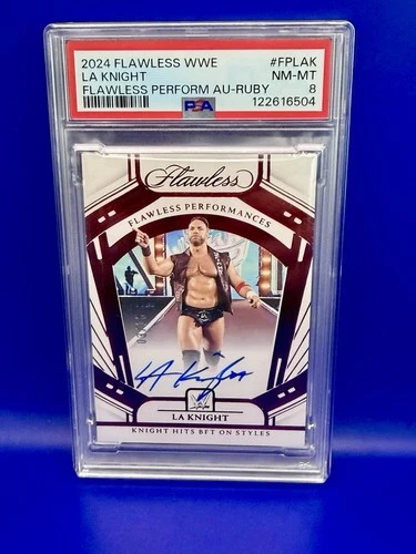 2024 PANINI FLAWLESS WWE LA KNIGHT Ruby /15 FLAWLESS PERFORMANCES AUTO PSA 8