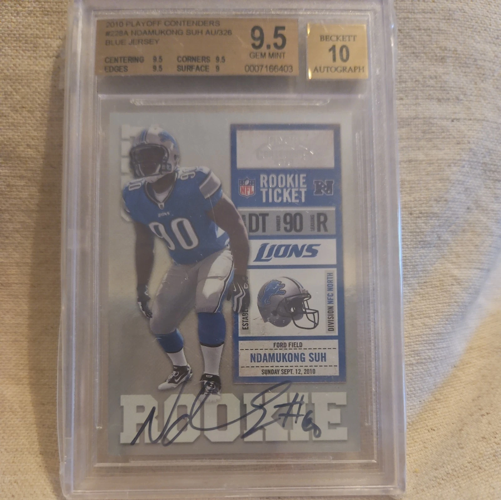 Ndamukong Suh Playoff Contenders #228 Blue Jersey-Playoff Ticket