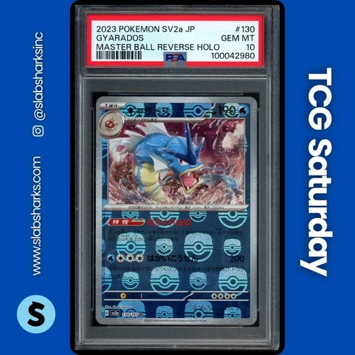 2023 POKEMON SV2A 151 JAPANESE #130/165 GYARADOS REVERSE HOLO MASTER BALL PSA 10