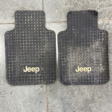 Cj Yj Tj Lj For Jeep Logo Front Floor Mats In Black Pair Rubber Floor Mat Used
