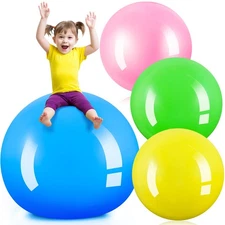 Jenaai 4 Pcs 30 Inch Big Bounce Large Rubber Inflatable Kickball - Giant Outd...
