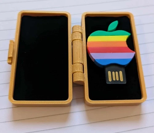 Retro Rainbow Apple USB Flash Drive – 64 GB - Tech Gift for Collectors