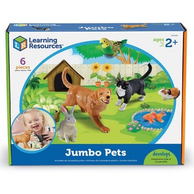 Learning Resources Jumbo Haustiere Set Spielzeug Hund Katze Kaninchen Meerschweinchen Fisch Vogel