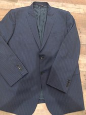 Ermenegildo Zegna Saks Fifth Avenue Sport Coat Blazer Men 48 Navy Striped 2447